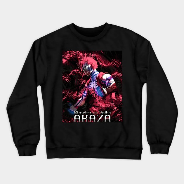 Bloody Demon Art Akaza Crewneck Sweatshirt by Valoka